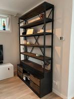 Industriële boekenkast inclusief ladder, bibliotheekkast, Huis en Inrichting, Kasten | Boekenkasten, 150 tot 200 cm, Overige materialen