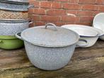 Grote Grijsgewolkt emaille pan, Antiek en Kunst, Antiek | Emaille, Ophalen of Verzenden