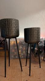 Set van 2 bloempotten op standaard, Ophalen, Rond, Aardewerk, Minder dan 25 cm