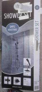 Regendoucheset Zwart - Nieuw badkamer, Doe-het-zelf en Verbouw, Sanitair, Ophalen of Verzenden, Nieuw, Chroom, Douche
