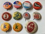 Aantal leuke oude reklame buttons diverse merken, Verzamelen, Ophalen of Verzenden, Gebruikt, Merk, Button