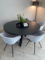 Zwarte Beton Ciré Eettafel Rond, Huis en Inrichting, Tafels | Eettafels, Ophalen, Gebruikt, Rond, Vijf personen of meer