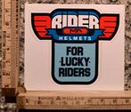 Vintage sticker Rider Helmets helm for Lucky riders brommer, Ophalen of Verzenden, Zo goed als nieuw