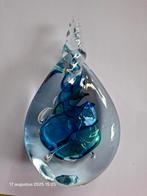 Antiek glazen beeldje met blauwe/groene kleuren., Ophalen
