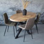 Ovale eettafel mangohout matrixpoot kruispoot ovaal - sale!, Ophalen, Nieuw, Metaal, Ovaal