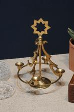 Messing kerstboom kaarsenhouder, Antiek en Kunst, Antiek | Kandelaars, Ophalen of Verzenden, Overige materialen