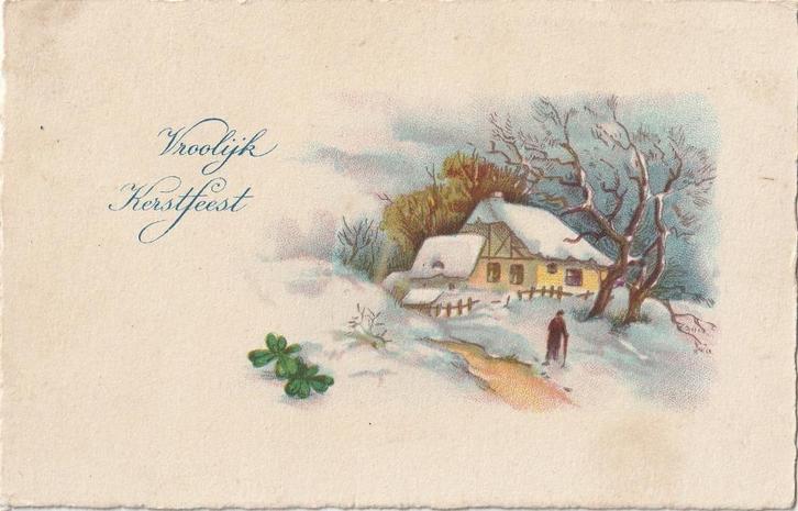 KERST BOERDERIJ SNEEUW BEGIN 1900 ZEER MOOIE OUDE KAART KJ1, Verzamelen, Ansichtkaarten | Themakaarten, Gelopen, 1920 tot 1940