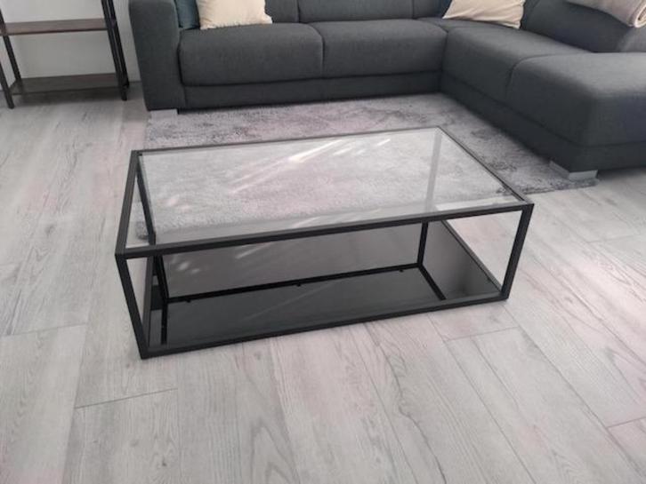 Salontafel antracietglas 60x110x35, Huis en Inrichting, Tafels | Salontafels, Zo goed als nieuw, Minder dan 50 cm, 100 tot 150 cm
