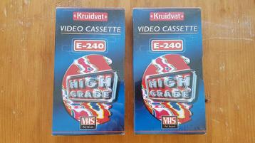 VHS banden 2x NIEUW E-240 High grade Pal Secam 240 minuten beschikbaar voor biedingen