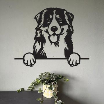 Metalen wanddecoratie van diverse hondenrassen