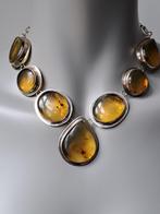 nr. 076 - 100% Mexican Chiapas Barnsteen Amber 925 zilve, Verstelbaar, Geel, Nieuw, Ophalen of Verzenden