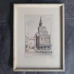 B. Brobbel - Alkmaar -  Waag mooie ets / tekening, Antiek en Kunst, Ophalen of Verzenden