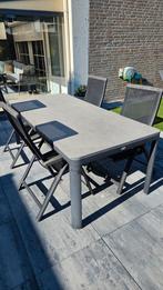 Tuinset 4 stoelen tafel, Tuin en Terras, Tuintafels, Ophalen, Gebruikt, Rechthoekig, Aluminium