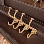 Antiek Messing Art Deco Dubbele Kapstokhaken 4 stuks, Huis en Inrichting, Woonaccessoires | Kapstokken, Ophalen of Verzenden, Zo goed als nieuw