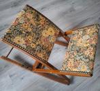 Vintage inklapbaar voetenbankje, Ophalen of Verzenden