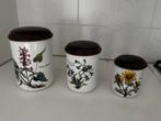 Vintage opbergpotten met bloemenmotief, Huis en Inrichting, Keuken | Potten en Pannen, Ophalen of Verzenden, Gebruikt, Overige materialen