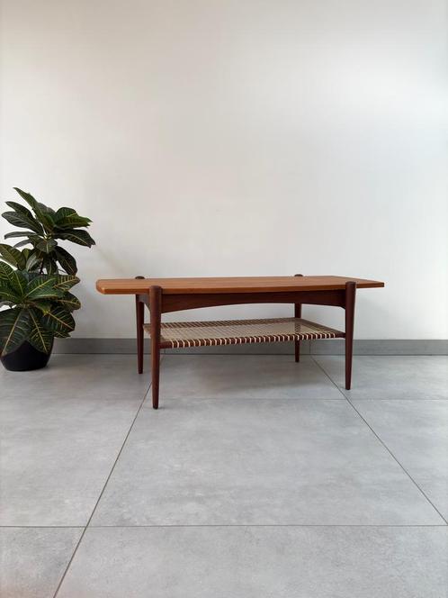 Vintage Salontafel Deens Design Jaren 60 Creafort, Huis en Inrichting, Tafels | Salontafels, Zo goed als nieuw, Minder dan 50 cm