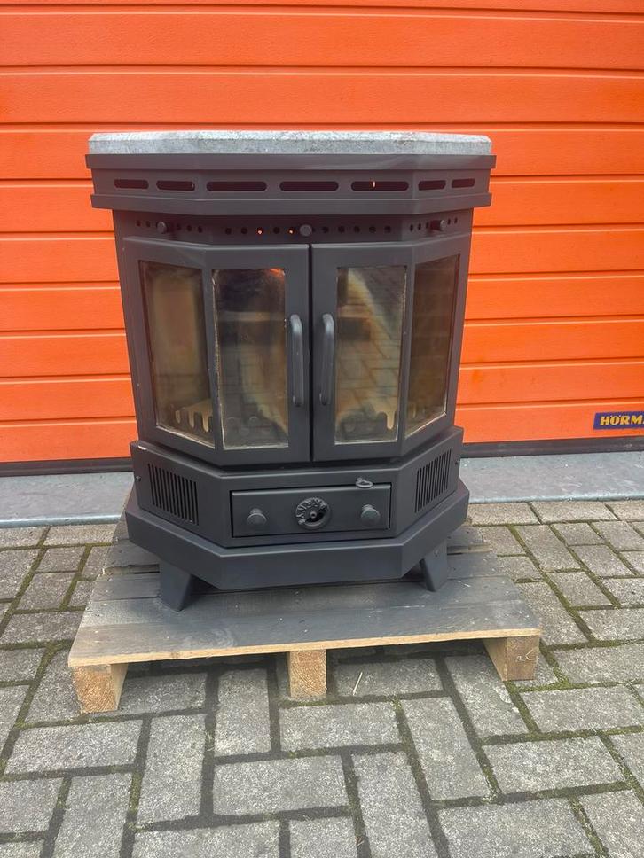 Reny Oslo mini L met speksteen bovenplaat houtkachel, Huis en Inrichting, Kachels, Gebruikt, Vrijstaand, Houtkachel, Hout, Ophalen