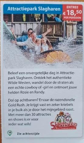 Attractiepark Slagharen entree € 18,50 p.p., Tickets en Kaartjes, Recreatie | Pretparken en Attractieparken, Drie personen of meer