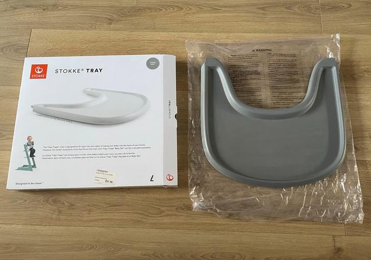 Stokke Tripp Trapp Tray eetblad grijs, Kinderen en Baby's, Kinderstoelen, Zo goed als nieuw, Meegroeistoel, Ophalen