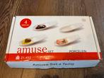 Amuse set 4-delig porselein - Nieuwstaat!, Huis en Inrichting, Keuken | Servies, Ophalen, Overige typen, Nieuw, Effen