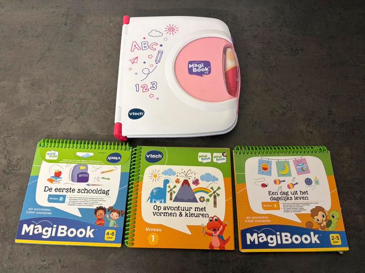 Vtech MagiBook v2 met drie boekjes, Kinderen en Baby's, Speelgoed | Educatief en Creatief, Zo goed als nieuw, Elektronica, Puzzelen