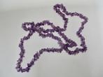 Amethist split stenen ketting 90 cm., Verzenden, Paars, Zo goed als nieuw, Steen of Mineraal