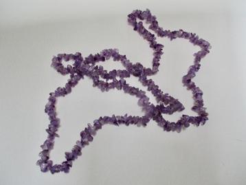 Amethist split stenen ketting 90 cm. beschikbaar voor biedingen