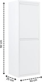 Prullenbak 2 vakken - Afvalemmer 30 Liter-Metaal-33x25x93cm, Ophalen, Nieuw, 40 liter of meer, Rvs