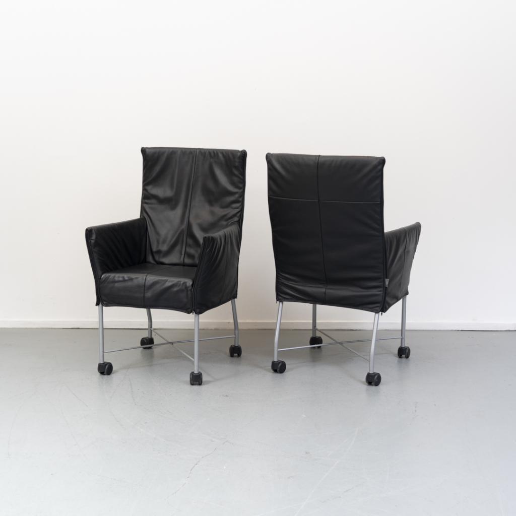 ACTIE!! 75x Montis Chaplin Stoel Zwart Leer - Grijs/Wiel, Huis en Inrichting, Niet ingevuld, Niet ingevuld, Ophalen of Verzenden