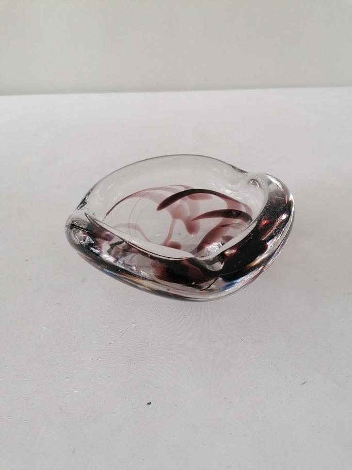 mooie glazen murano asbak gevlamd zie fotos, Antiek en Kunst, Antiek | Glas en Kristal, Verzenden