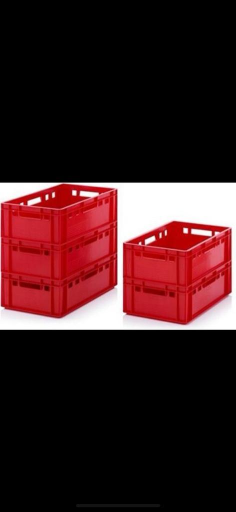 Stapelbak kunstof E2 met open handvaten 20 stuks, Doe-het-zelf en Verbouw, Kratten en Dozen, Gebruikt, Krat, 50 tot 75 cm, Minder dan 35 cm