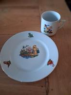 Antiek ontbijtsetje, Ophalen of Verzenden, Gebruikt, Porselein, Bord of Schaal