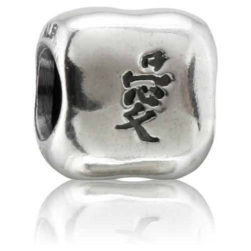 Originele Pandora chinees symbool liefde, Sieraden, Tassen en Uiterlijk, Bedels, Gebruikt, Pandora, Ophalen of Verzenden, 1 bedel