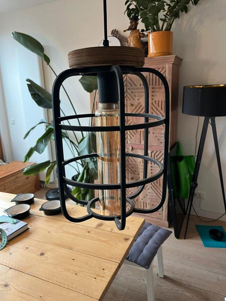 Hanglamp met warm sfeer licht, Huis en Inrichting, Lampen | Hanglampen, Gebruikt, Minder dan 50 cm, Glas, Kunststof, Metaal, Ophalen of Verzenden