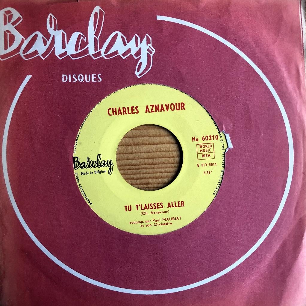 1960    Charles Aznavour             Tu t'Laisses Aller, Verzenden, 7 inch, Single, Zo goed als nieuw