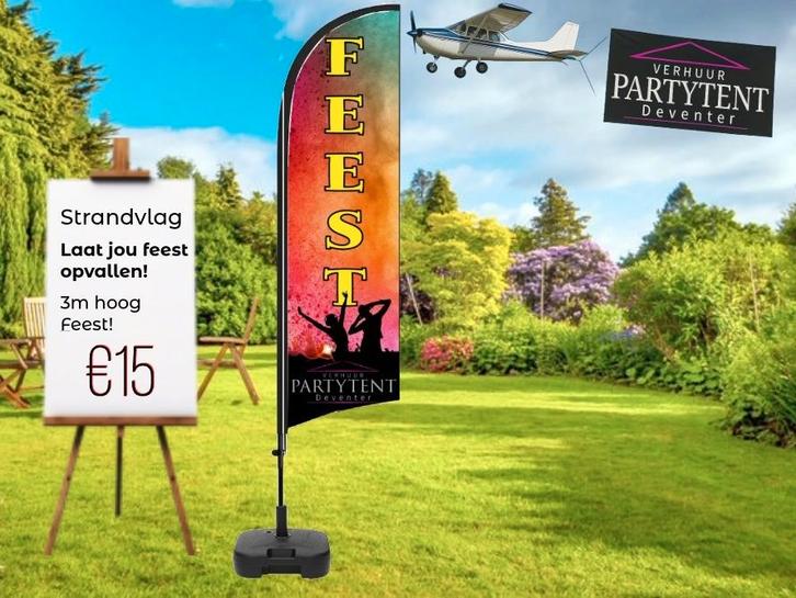 Strandvlag Feest huren voor feest. promo. actie, Hobby en Vrije tijd, Feestartikelen | Verhuur, Nieuw, Overige, Ophalen