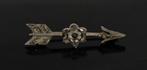 Antieke pijl broche roosgeslepen diamanten 14k goud zilver, Ophalen of Verzenden, Goud, Broche, Met edelsteen