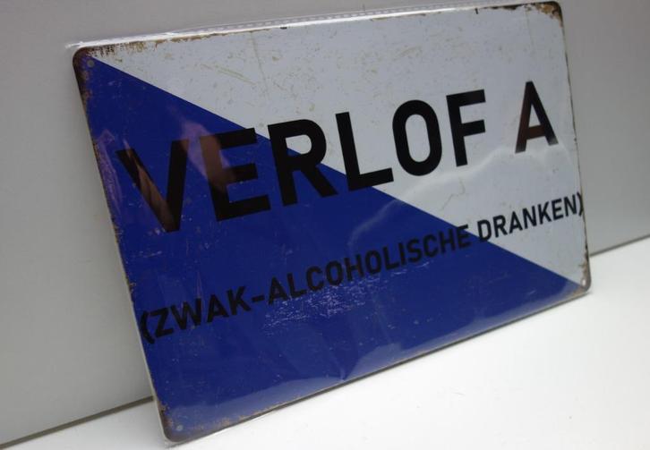 VERLOF A BORD MET TEKST VOOR HORECA OF MANCAVE, Verzamelen, Overige Verzamelen, Nieuw, Ophalen of Verzenden