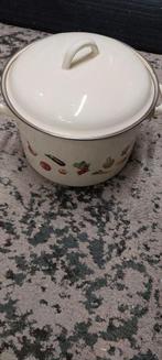 Vintage Emaille Kookpan met Deksel, Huis en Inrichting, Keuken | Potten en Pannen, Ophalen, Gebruikt, Overige materialen, Kookpan of Snelkookpan