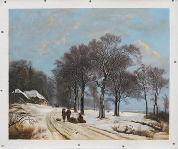 Olieverf replica B.C. Koekkoek: Winterlandschap beschikbaar voor biedingen