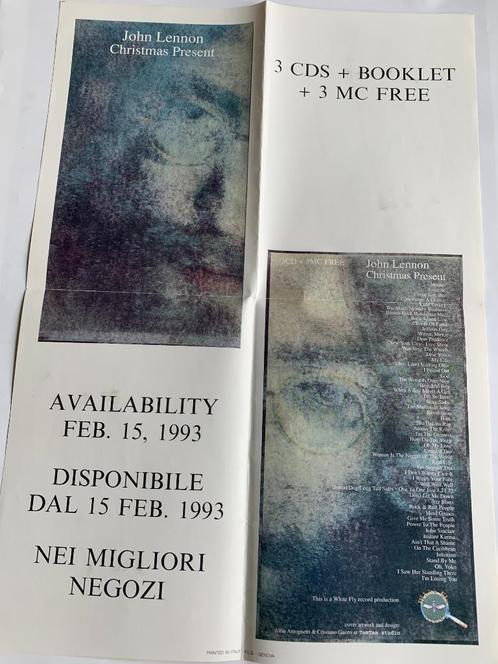 John Lennon - Christmas Present ( promotie poster), Cd's en Dvd's, Cd's | Rock, Zo goed als nieuw, Poprock, Ophalen