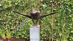 Bronzen Tuinbeeld | Jumping Frog XL bronzenbeelden-winkel, Verzenden, Nieuw, Overige materialen