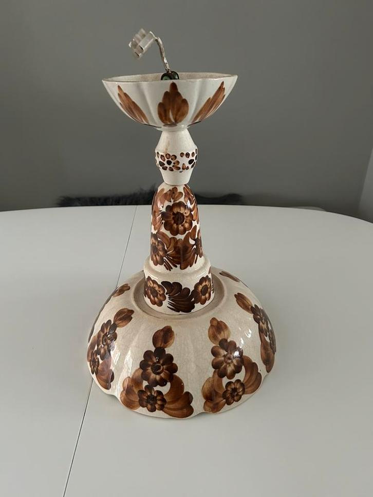 Antiek porseleinen plafondlamp zie beschrijving, Antiek en Kunst, Antiek | Lampen, Ophalen