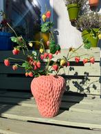 Des Pots aardbeien vaas roze met aardbeien takken, Ophalen of Verzenden, Zo goed als nieuw