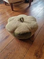 Leuk groen voetenbankje/ poef, Minder dan 50 cm, Gebruikt, Rond, Minder dan 50 cm