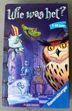 Ravensburger spel - Wie was het?, Hobby en Vrije tijd, Gezelschapsspellen | Bordspellen, Ophalen of Verzenden, Zo goed als nieuw