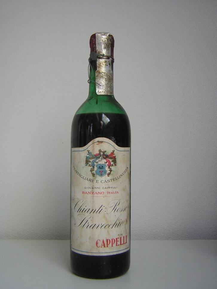 oude wijn 1949 Chianti Rosso Stravecchio Cappelli, Verzamelen, Wijnen, Nieuw, Rode wijn, Italië, Vol, Ophalen of Verzenden