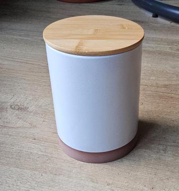 Voorraadpot keramiek met houten deksel MICA D13,5cm H18,5cm beschikbaar voor biedingen