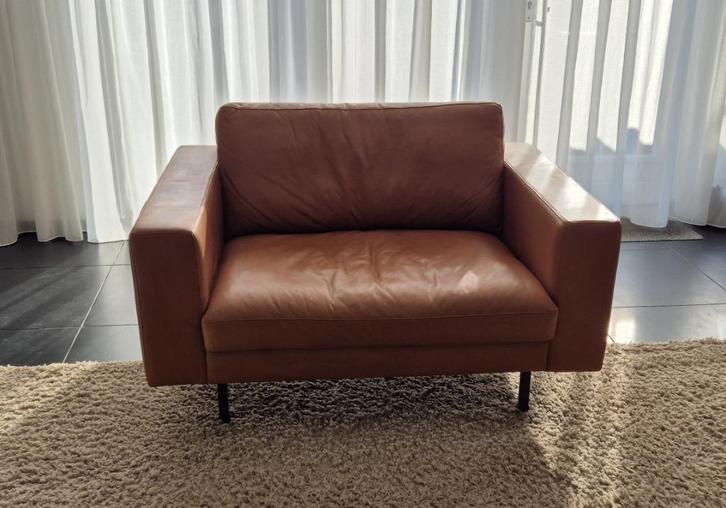 PRACHTIGE LEREN LOVESEAT, Huis en Inrichting, Fauteuils, Zo goed als nieuw, Leer, 100 tot 125 cm, 75 tot 100 cm, Ophalen